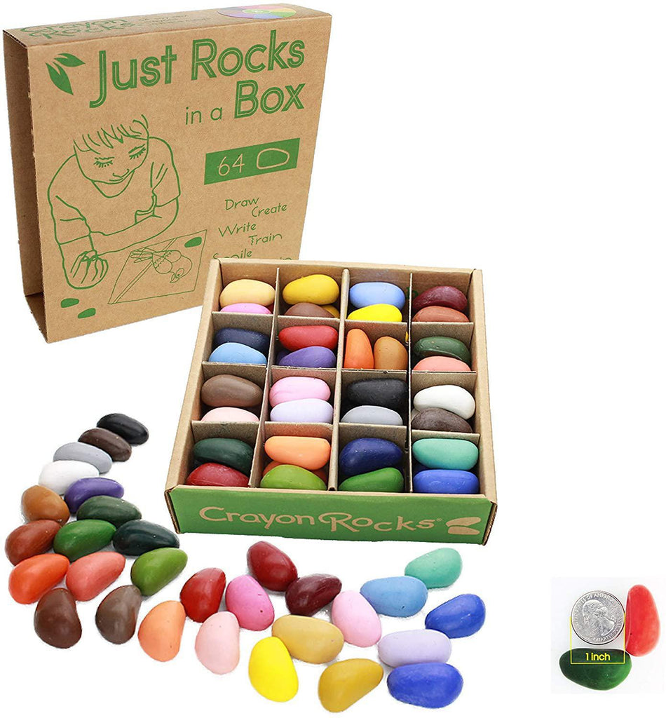 Just Rocks in Box - 32 Unique Colors - 64 Piece Set (2 of each color) by Crayon Rocks