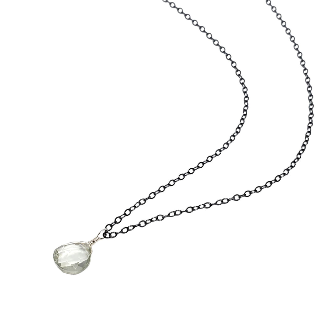Necklace - Prasiolite Gemstone Oxidized Sterling by Foamy Wader