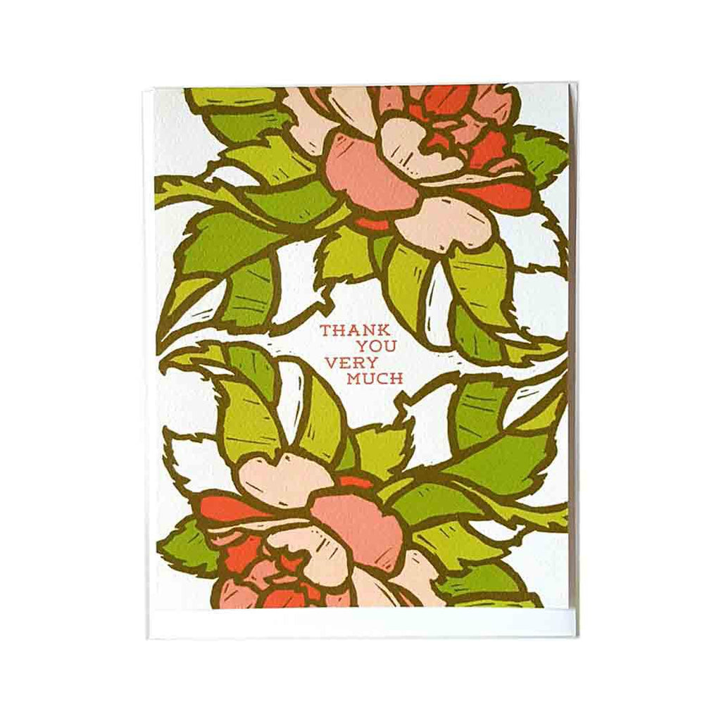 Card Set of 8 - Floral Camellia Thank You Cards by Little Green
