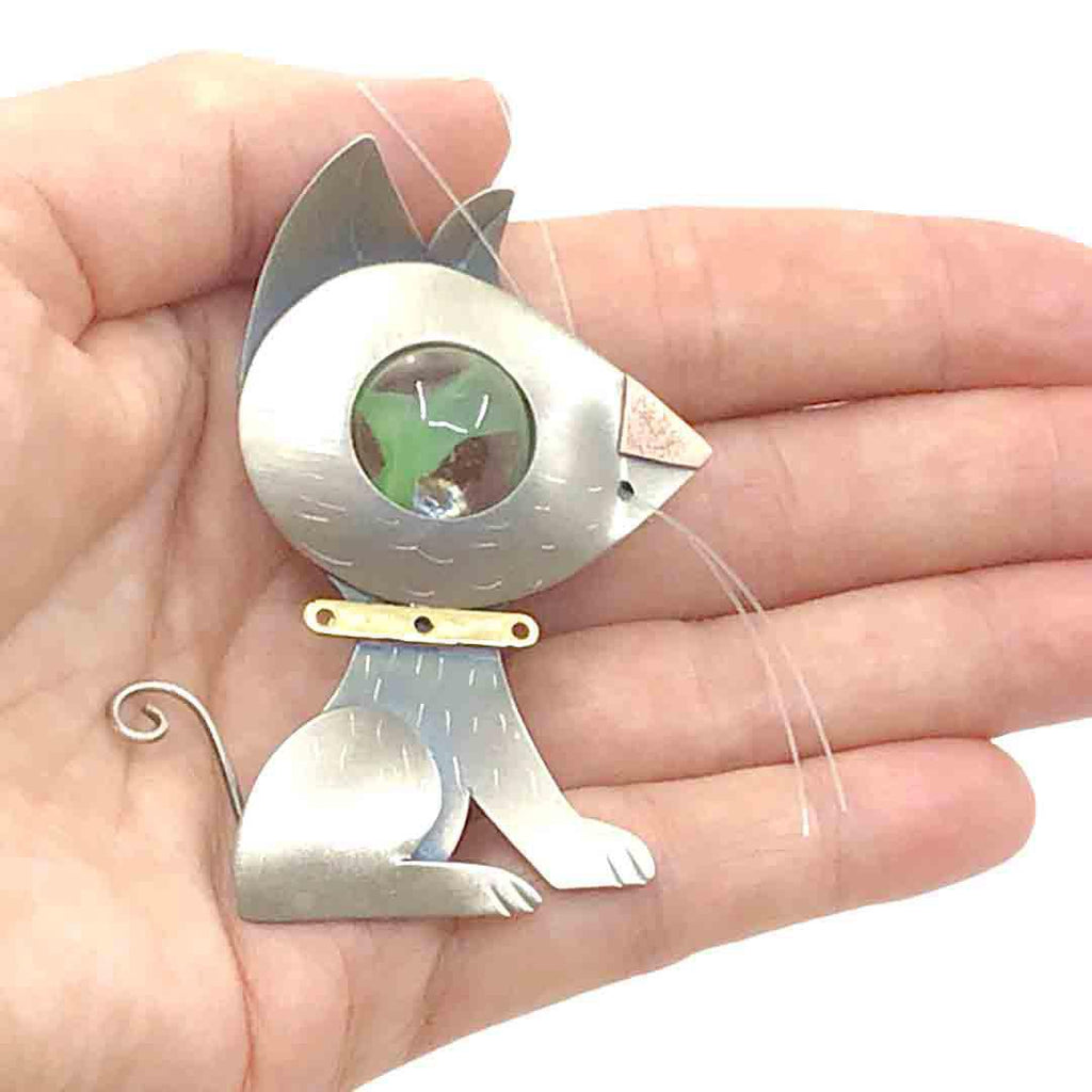 Pin - Cat's Eye Brooch by Chickenscratch