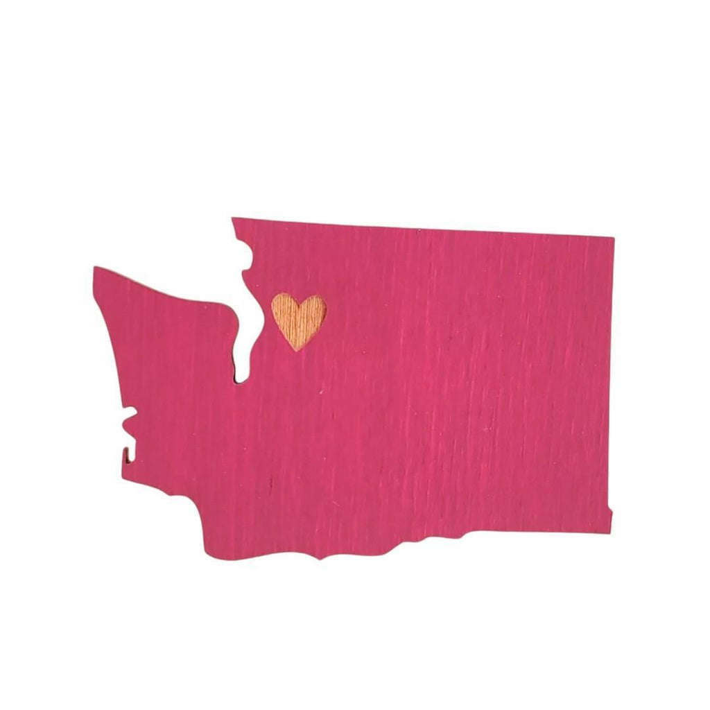 Magnets - Small - WA State Heart Over Seattle (Asst Colors) by SnowMade