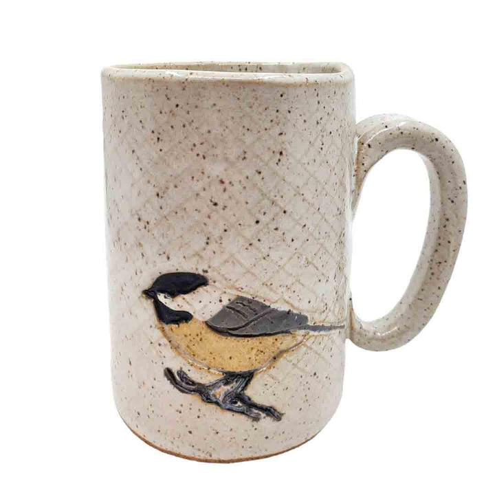 Mug - 16oz - Chickadee Patterned Ceramic Mug by White Squirrel Clayworks