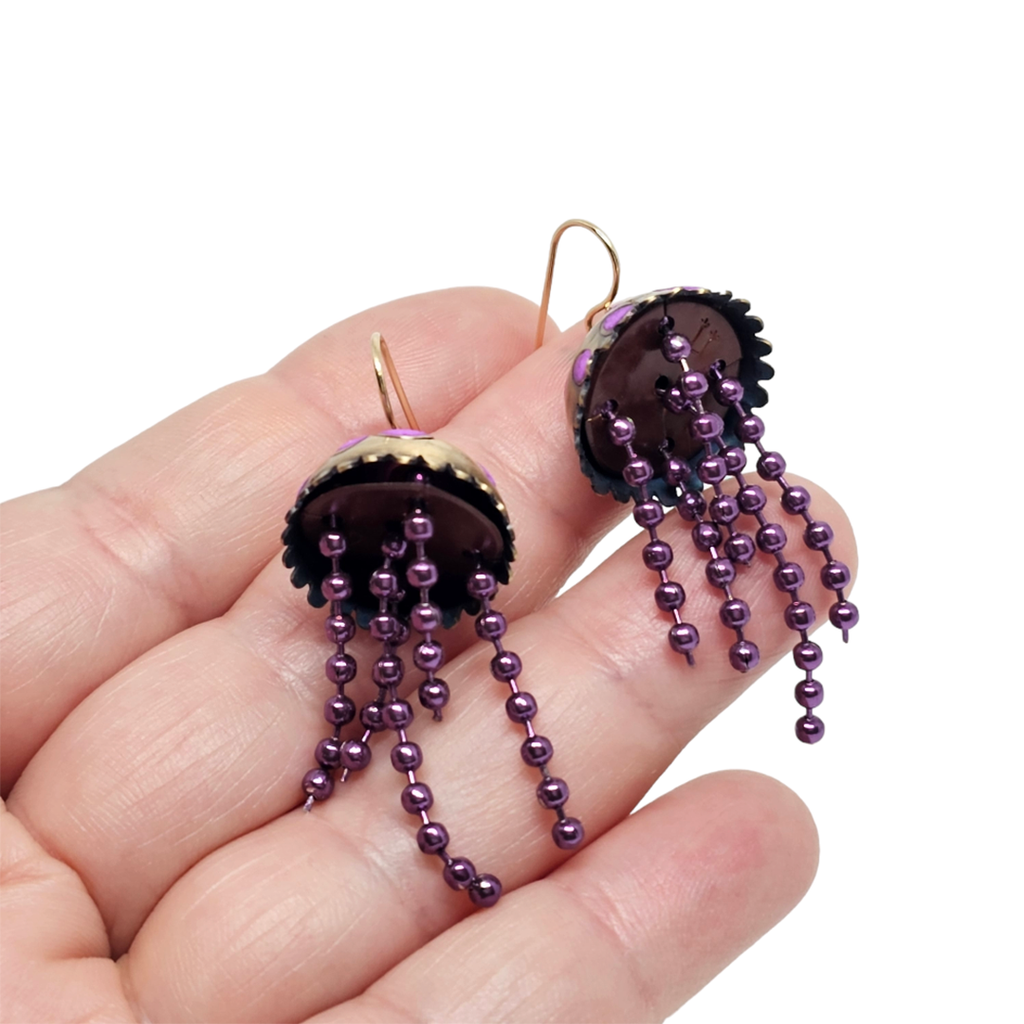 Earrings - Jellyfish (Grape) by Chickenscratch