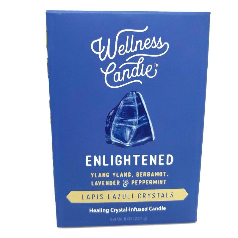 Candle 8oz - Lapis Lazuli (Enlightened) Clear Glass by Bee Lucia