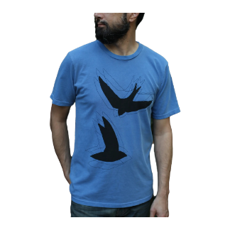 Crew Neck - Royal Blue Birds Silhouette by Blackbird Supply Co.