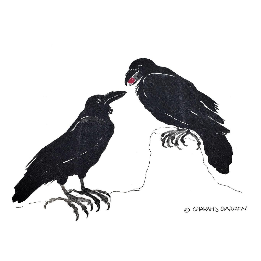 Tea Towel - Ravens by Chavah's Garden
