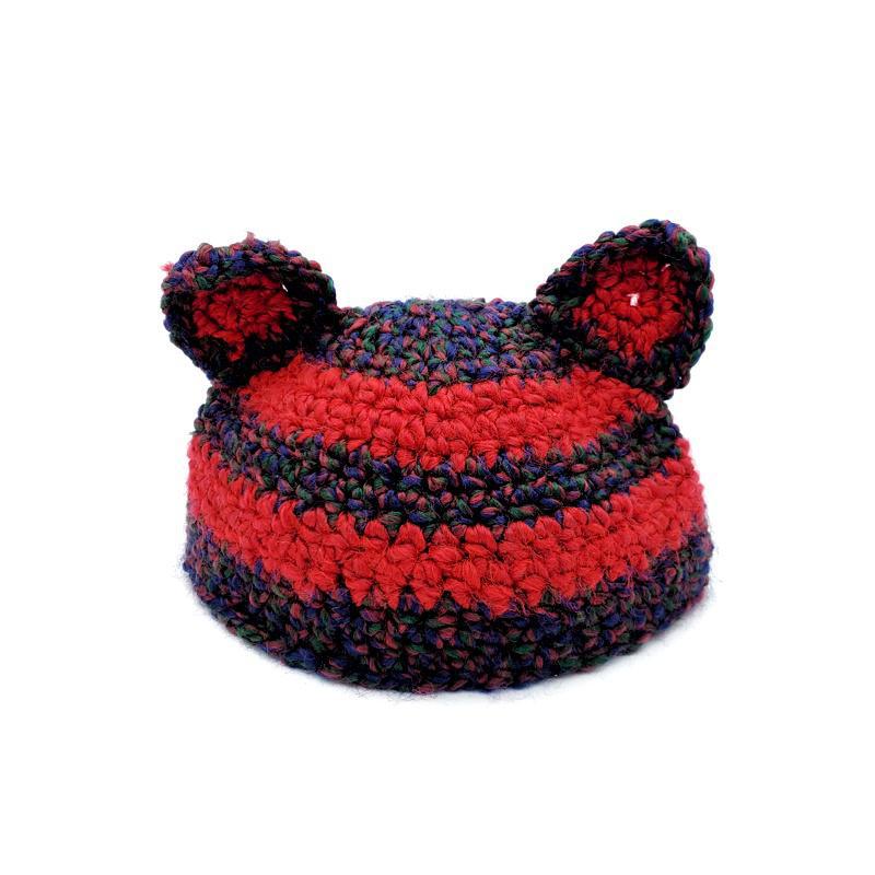 Hat - Toddler - Cat (Blue Red Stripes) by Scary White Girl