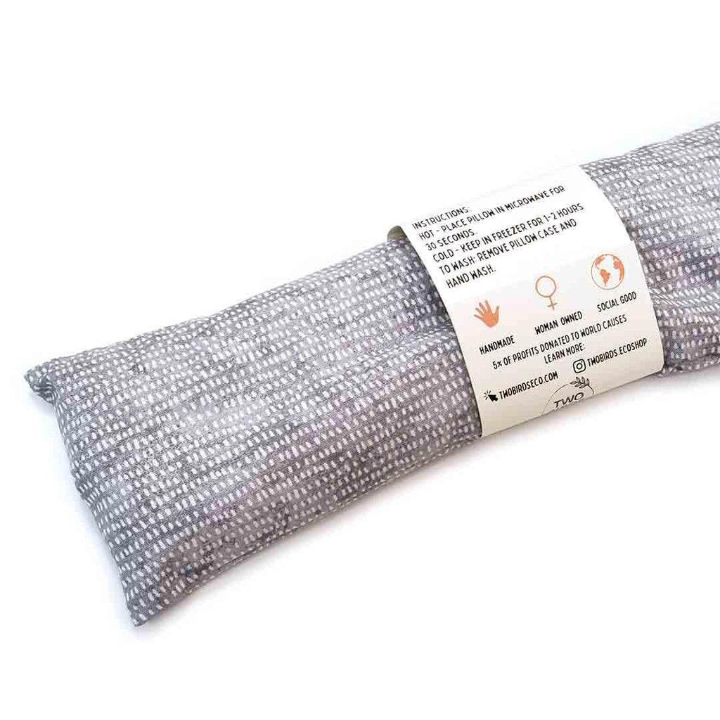 Neck Wrap - Gray Dash Weighted Neck Pillow (Lavender or Scent Free) by Two Birds Eco Shop