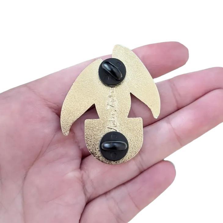 Enamel Pin - Black Polka Dot Begonia by Amber Leaders Designs