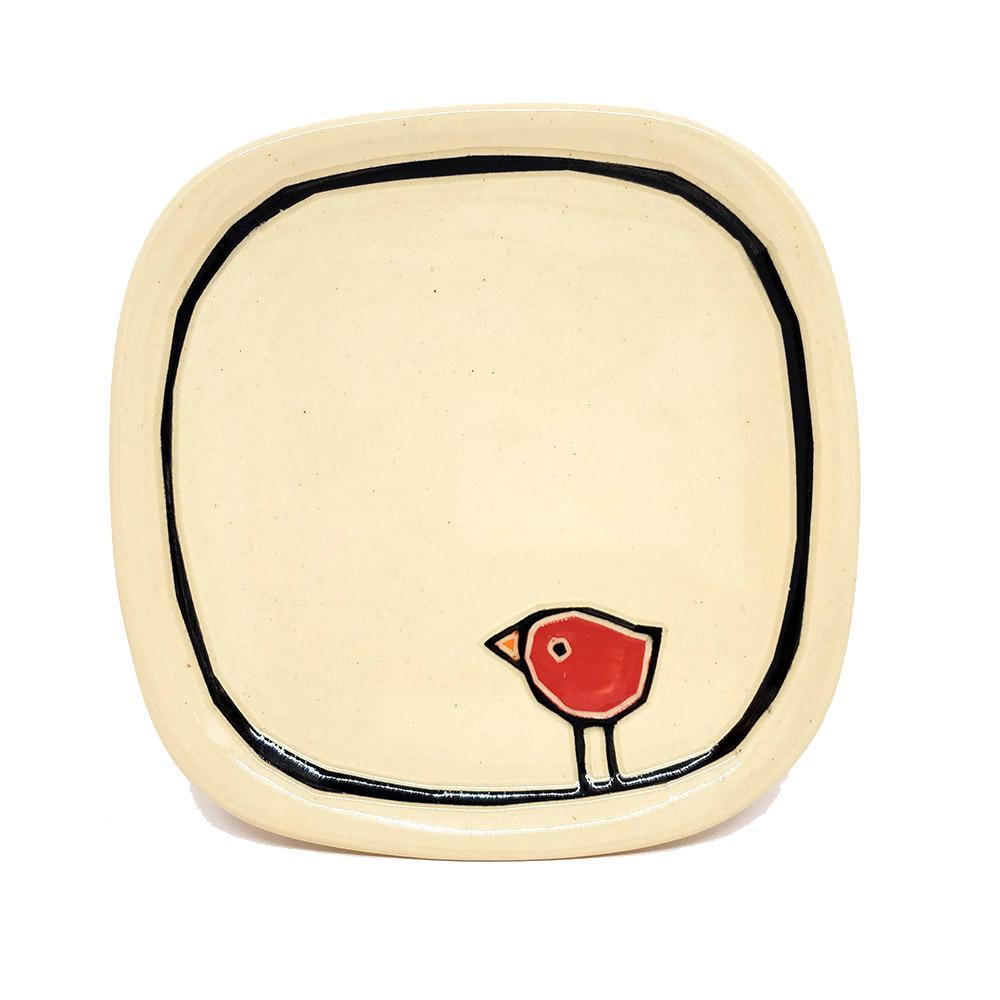 Small Plate - Red Bird Dish by Susan Stone Design