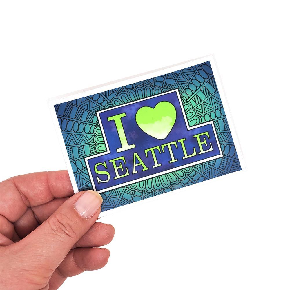 Sticker - I Love Seattle by The Coloring Project