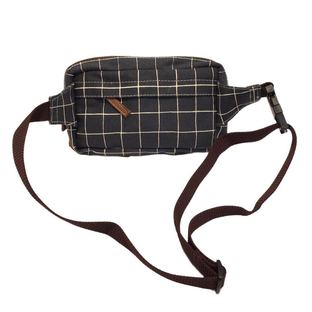 Fanny Pack - Belvedere Dark Gray with White Grid by Maika