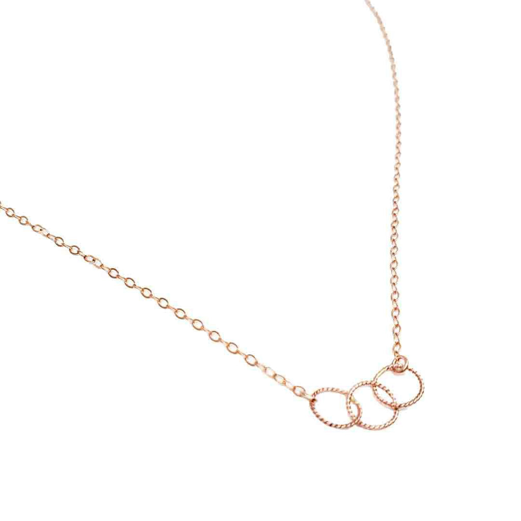 Necklace - Trio - 14k Rose Gold-fill Circles by Foamy Wader