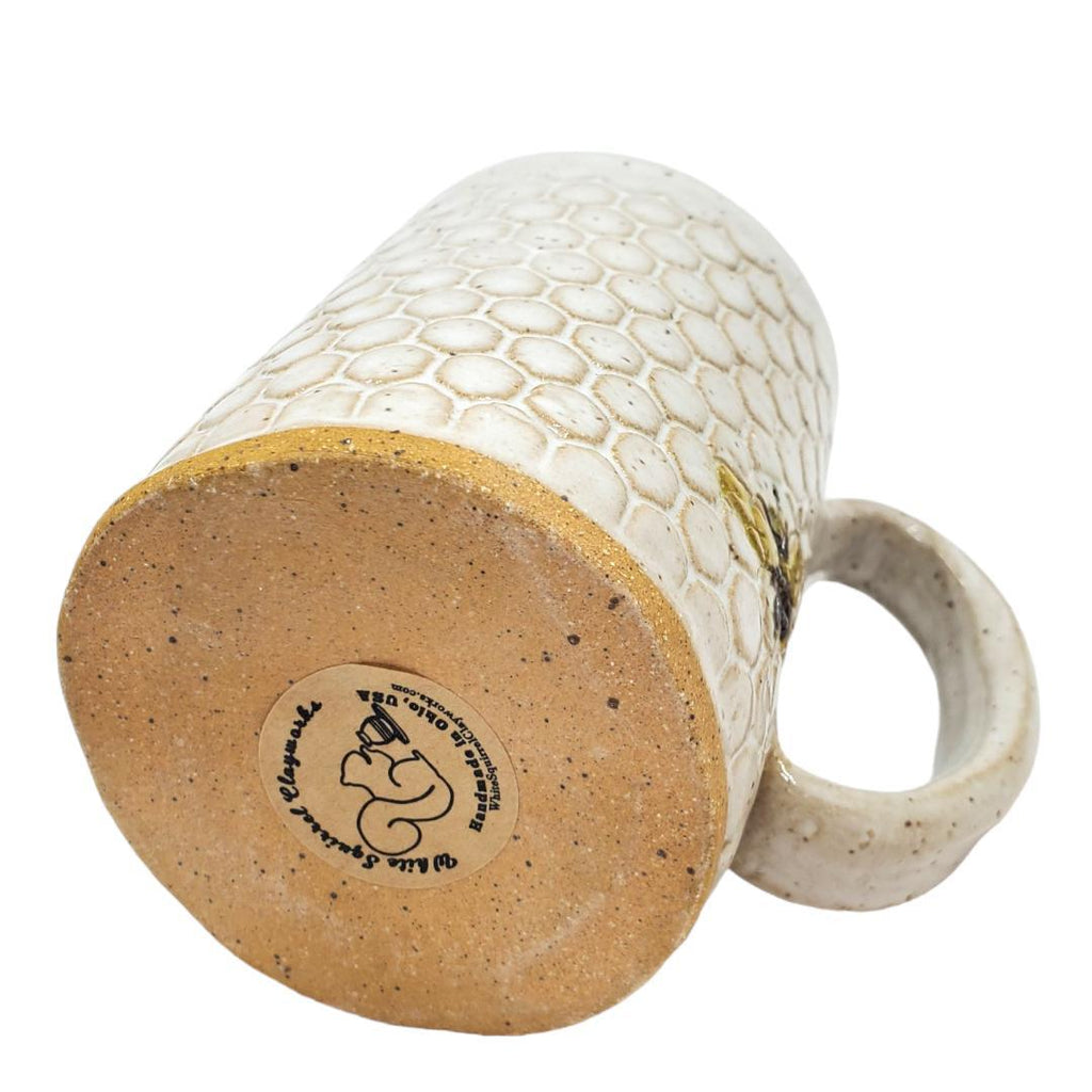 Mug - 16oz - Bees on Honeycomb Ceramic Mug (A or B) by White Squirrel Clayworks