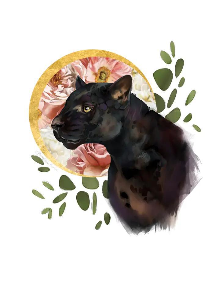 Art Print - 8x10 - Black Panther by Darcy Goedecke