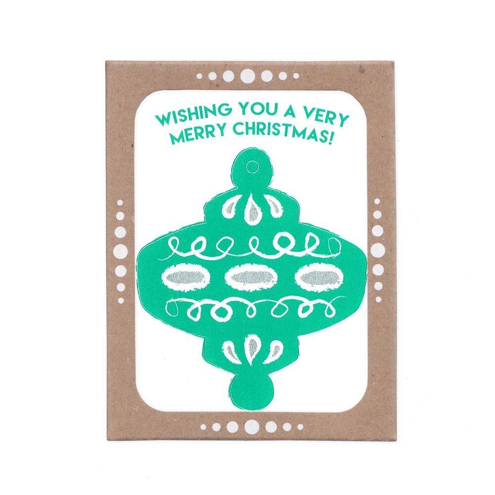 Card Set of 6 - Holiday - Mint Ornament by Orange Twist