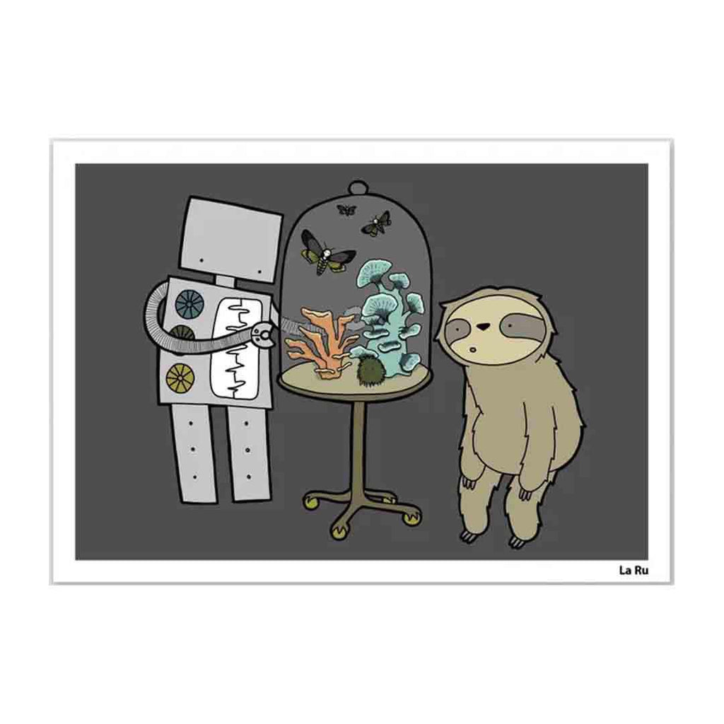 Art Print - Exhibit Robot Sloth by LaRu