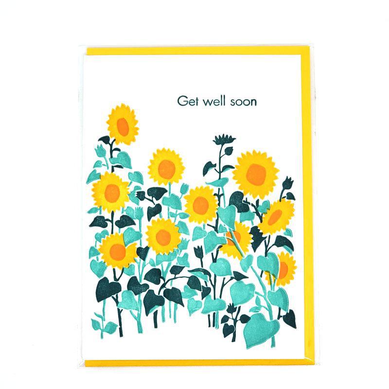 Card* - Get Well - Sunflowers Get Well Soon (small) by Ilee Papergoods