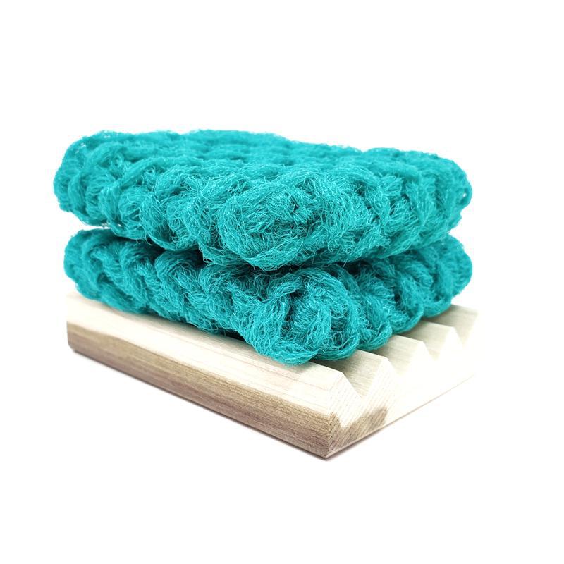 Scrubbies - Set of 2 with Wooden Dish (Teal) by Dot and Army