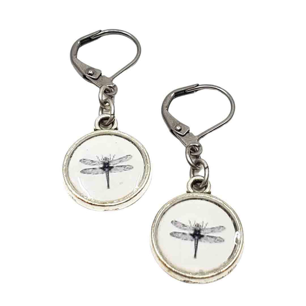 Earrings - Dragonfly Antiqued Silver by Christine Stoll | Altered Relics