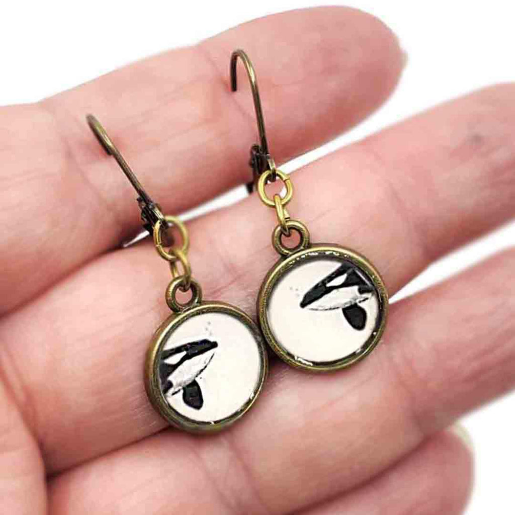 Earrings - Orca Antiqued Brass by Christine Stoll | Altered Relics
