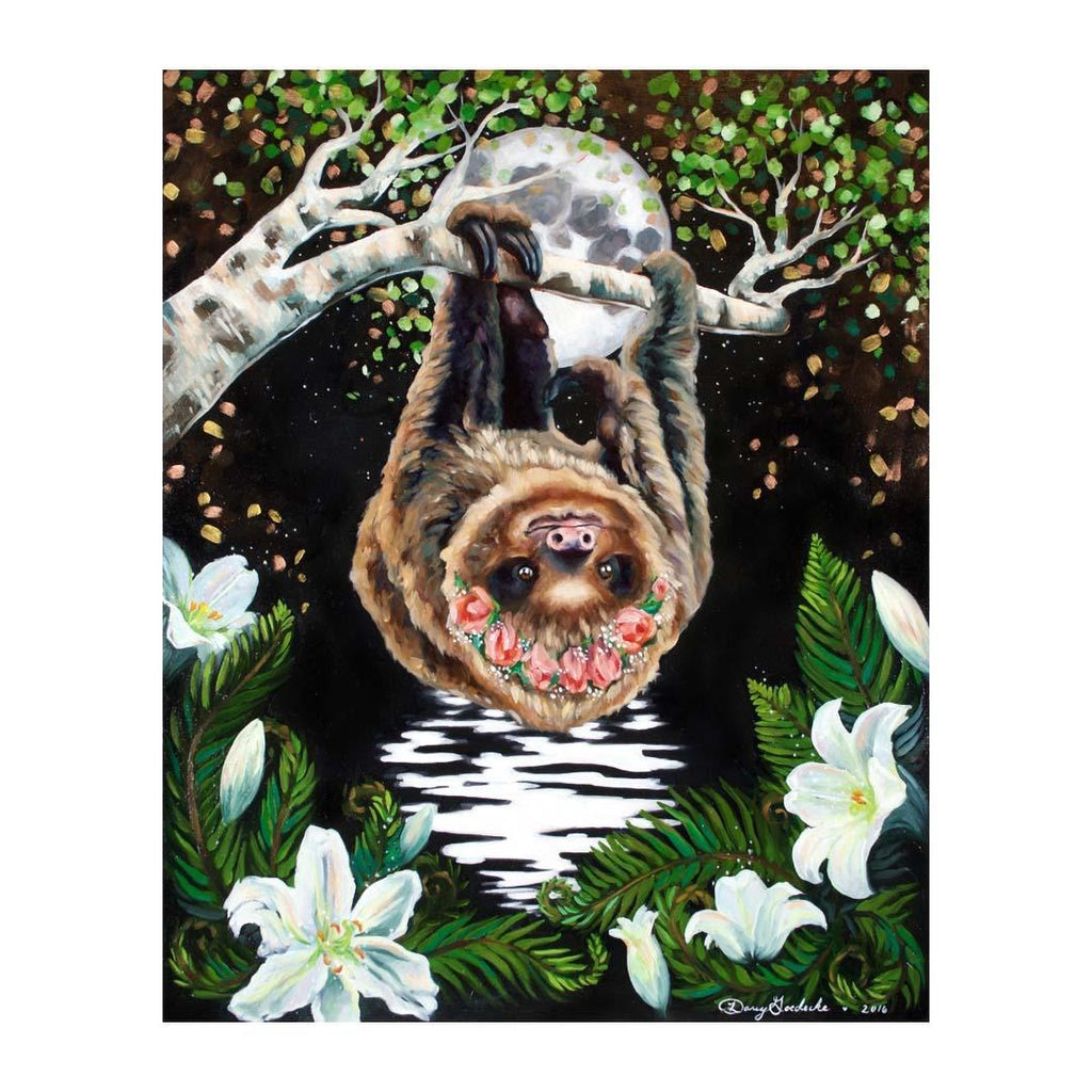 Art Print - 8x10 - Midnight Sloth by Darcy Goedecke
