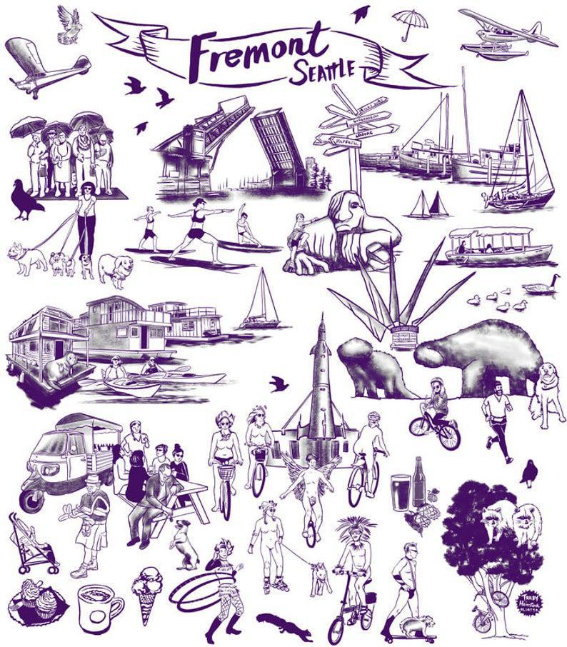 Tea Towels - Fremont Purple by Oliotto
