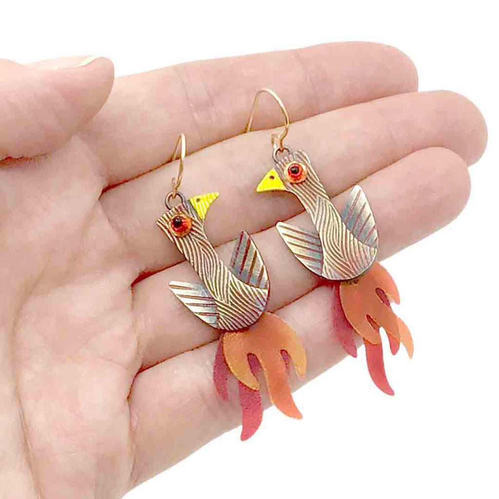 Earrings - Phoenix by Chickenscratch