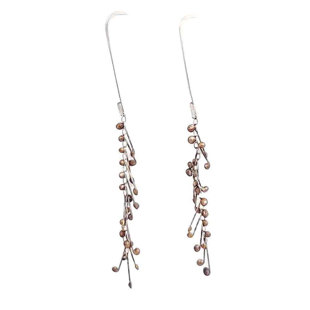 Earrings - Foliage Oxidized Sterling Silver by Verso Jewelry