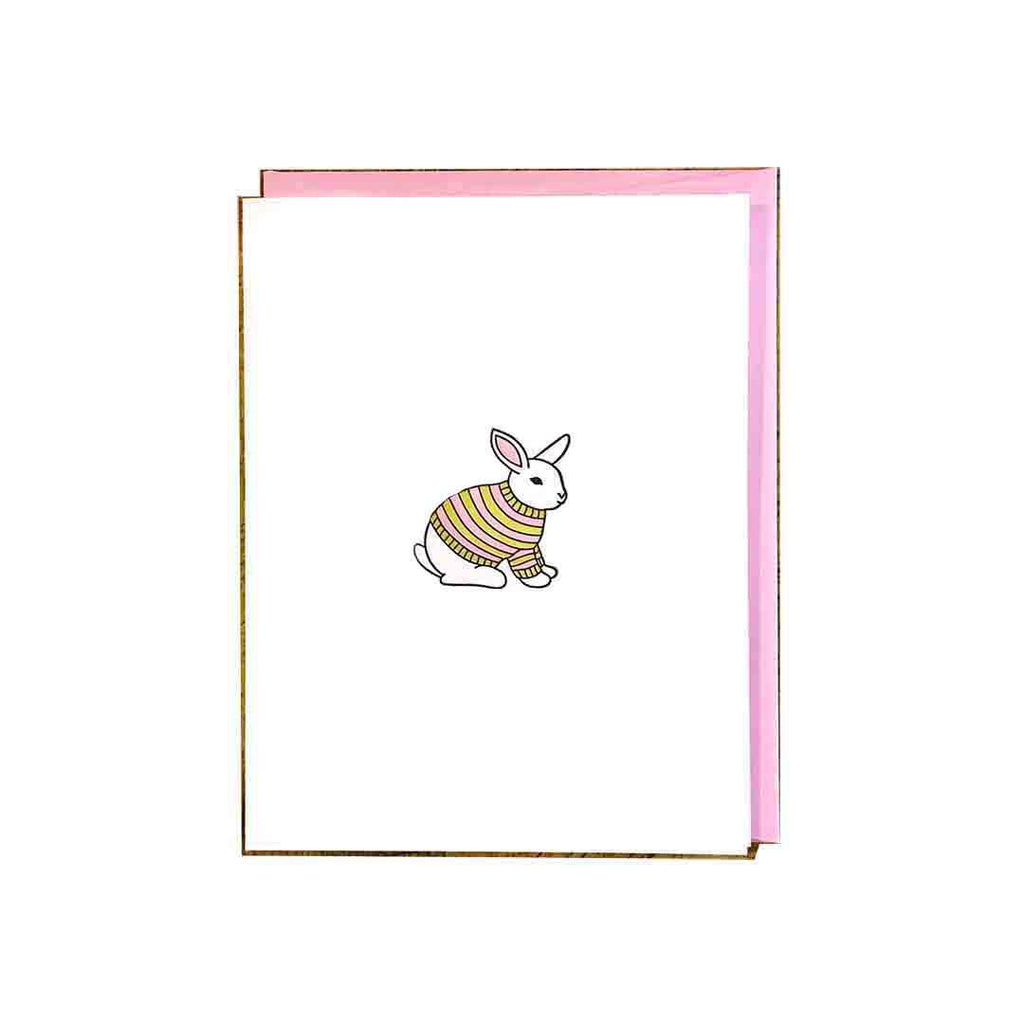 Card - Bunny in a Sweater Letterpress by Green Bird Press