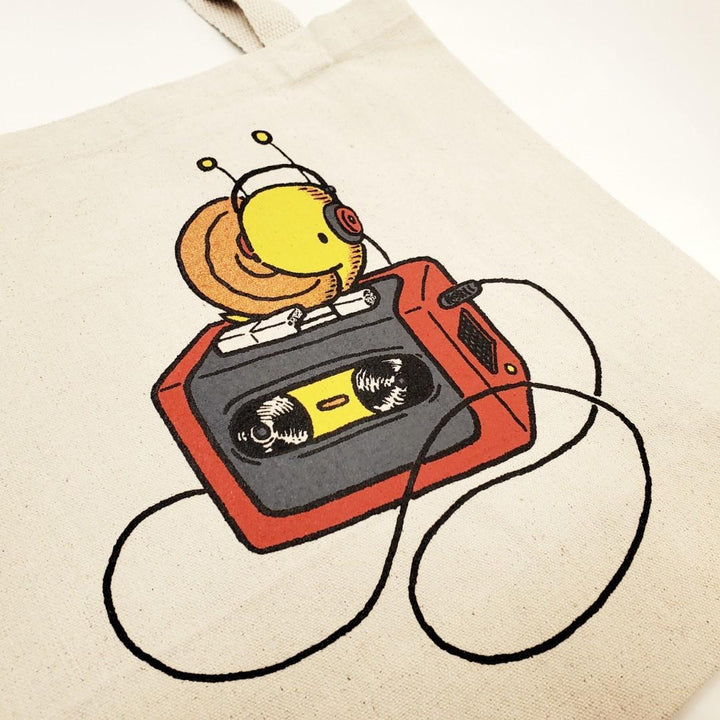 Tote Bag - Snail Walkman by Everyday Balloons Print Shop