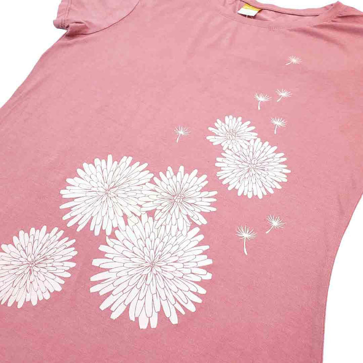Short Sleeve - Pink Bamboo Cotton Dandelion Slim Fit (XS - 2XL) by Uzura