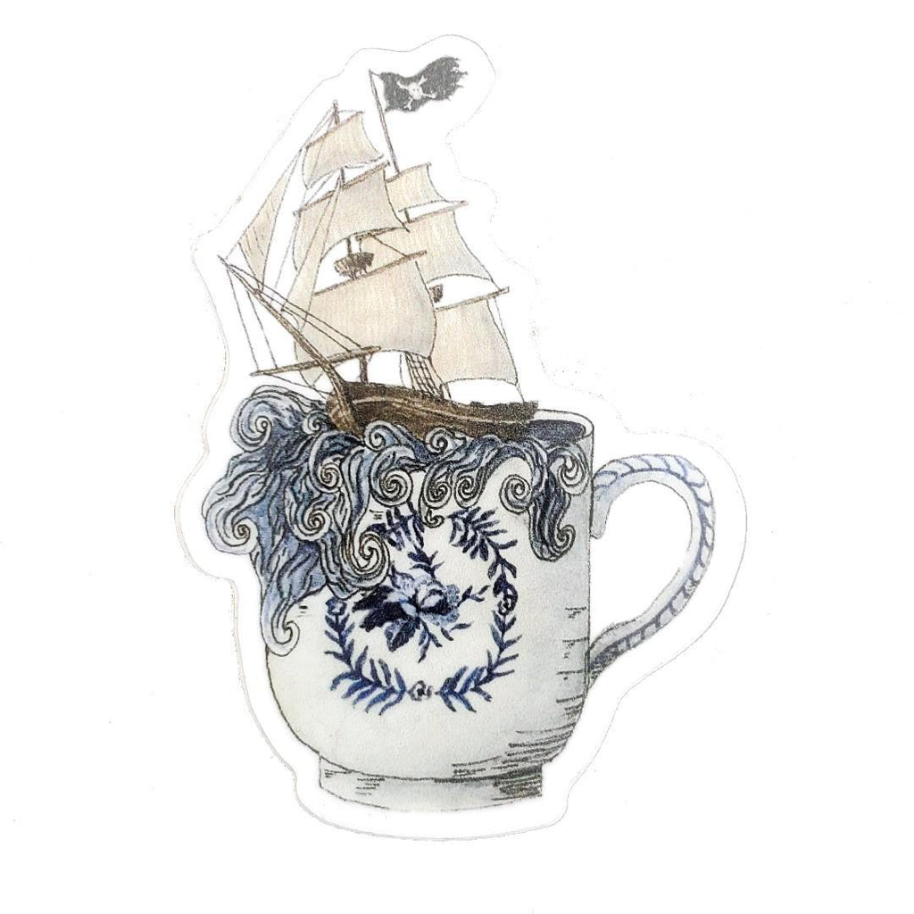 Sticker - Pirate Ship in a Stormy Teacup by Lizzy Gass