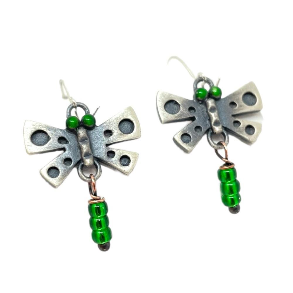Earrings - Dragonfly (Sterling Silver) by Chickenscratch