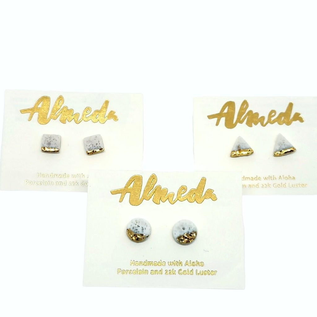 Earrings – Studs – Coral Square by Almeda Jewelry
