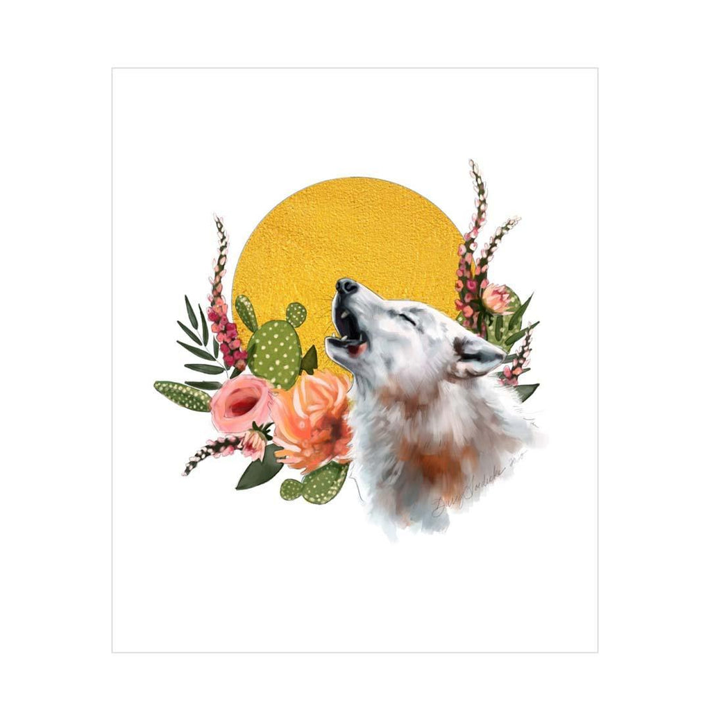 Art Print - 8x10 - Howling Wolf by Darcy Goedecke