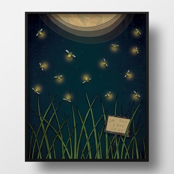 Art Print - Fireflies 11x14 by Red Umbrella