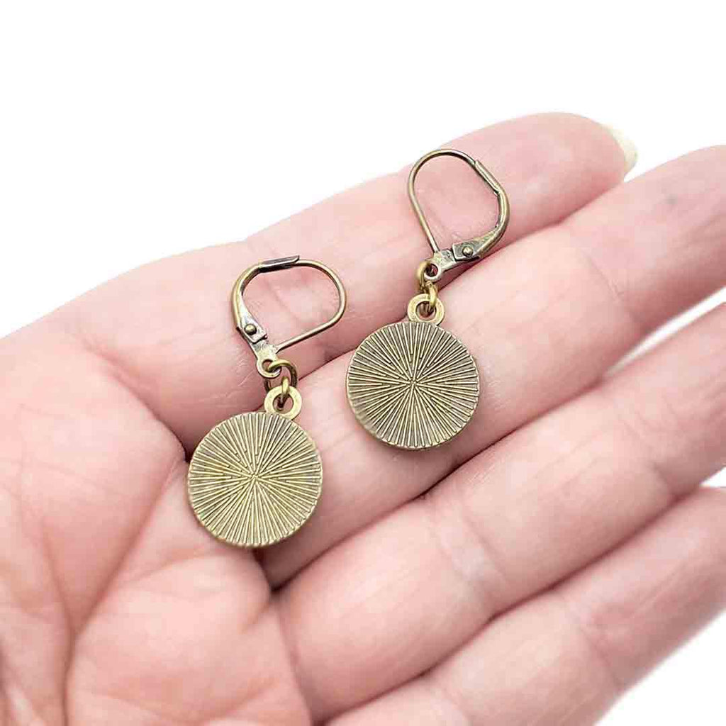 Earrings - Crow Close-Up Antiqued Brass by Christine Stoll | Altered Relics