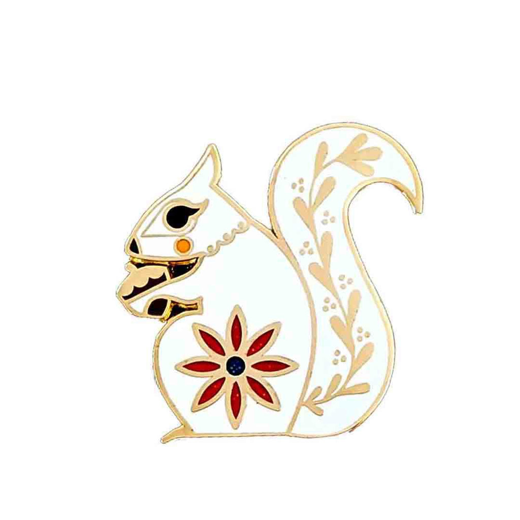 Enamel Pin - White Squirrel by Amber Leaders Designs