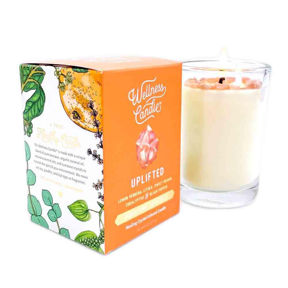 Candle 8oz - Sunstone (Uplifted) Clear Glass by Bee Lucia
