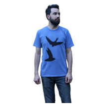 Crew Neck - Royal Blue Birds Silhouette by Blackbird Supply Co.