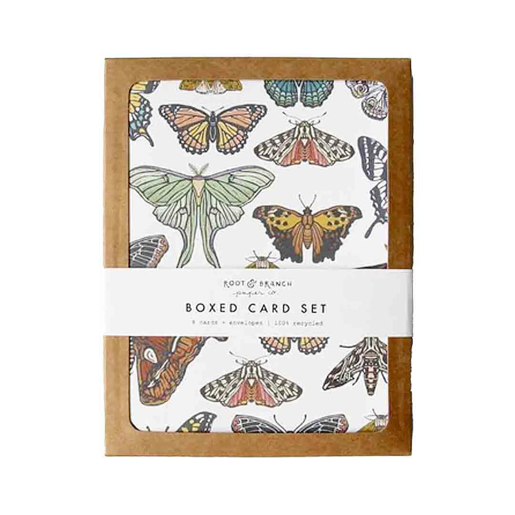 Card Set of 8 - All Occasion - Butterfly and Moth by Root and Branch Paper Co.
