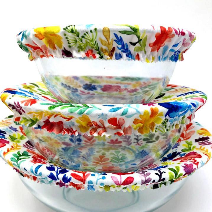 Bowl Covers - Garden Flowers Set of 3 by Semi-Sustainable Goods